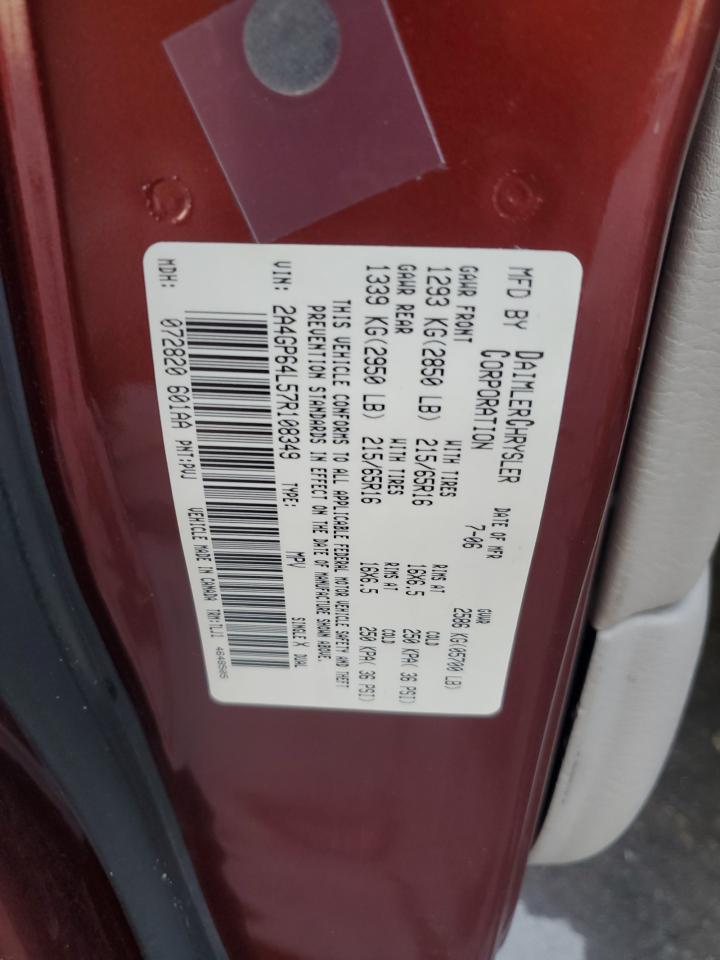 2007 Chrysler Town & Country Limited VIN: 2A4GP64L57R108349 Lot: 91656805