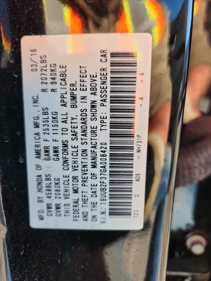 2016 Acura Tlx VIN: 19UUB2F37GA008420 Lot: 90947225