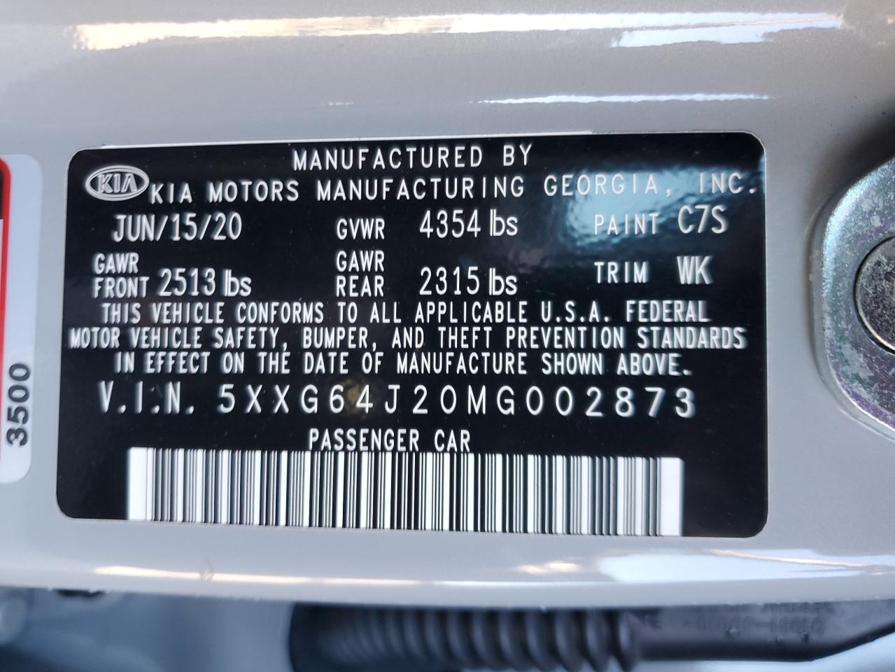 2021 Kia K5 Gt Line VIN: 5XXG64J20MG002873 Lot: 91670635