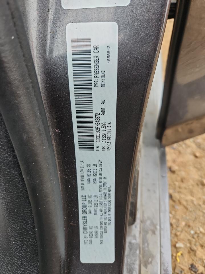 2015 Chrysler 200 C VIN: 1C3CCCEG9FN542872 Lot: 92847725