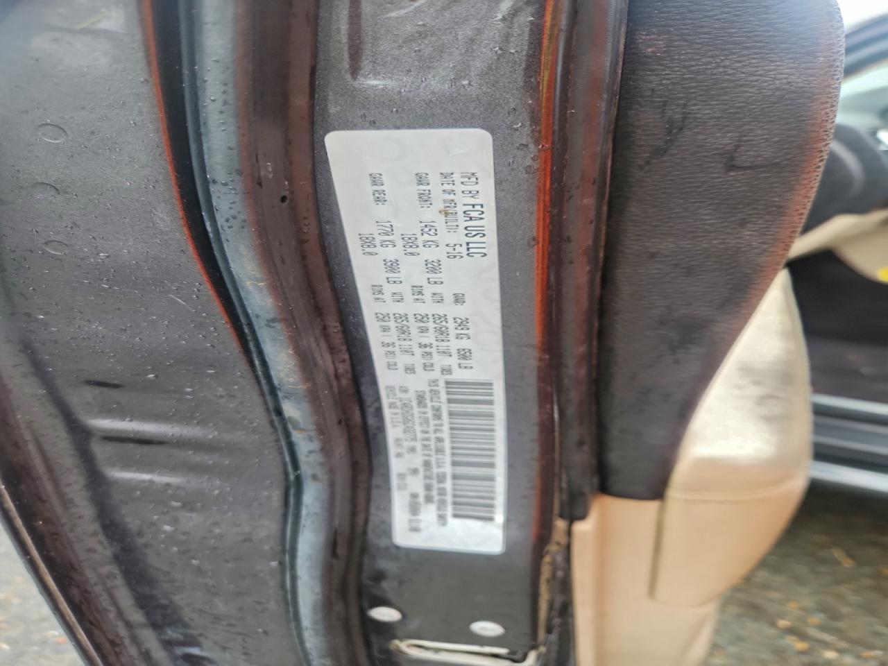 2016 Dodge Durango Limited VIN: 1C4RDHDG0GC432775 Lot: 93292735