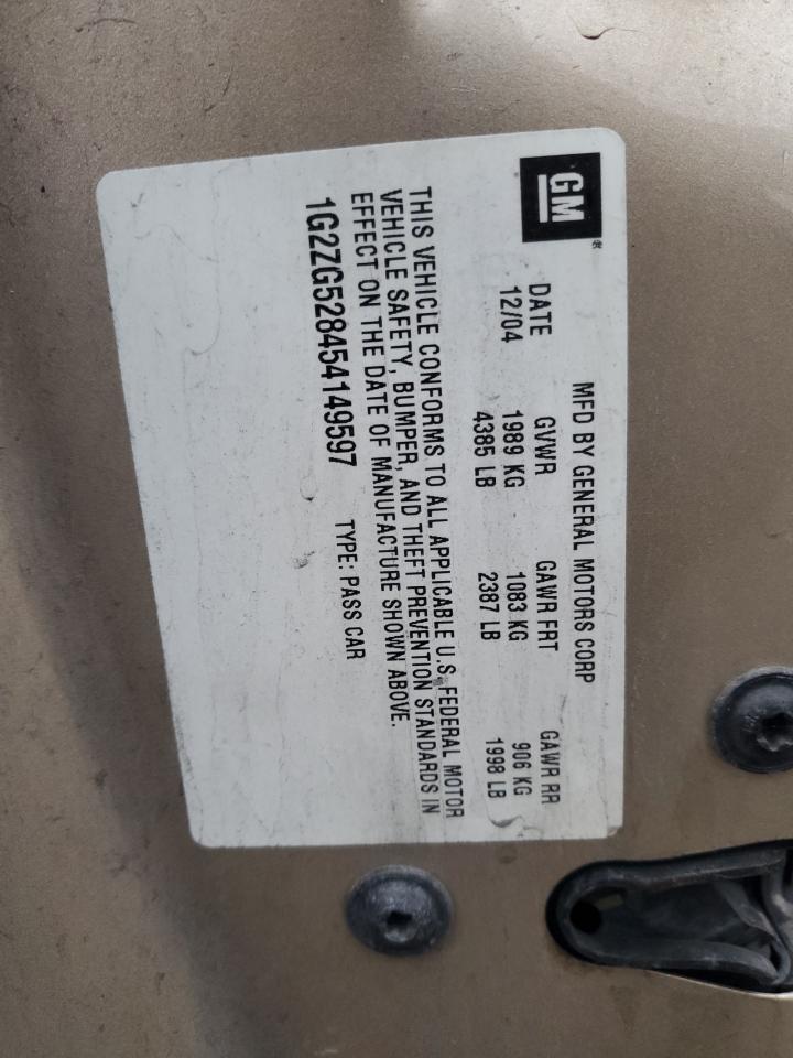 2005 Pontiac G6 VIN: 1G2ZG528454149597 Lot: 91913775