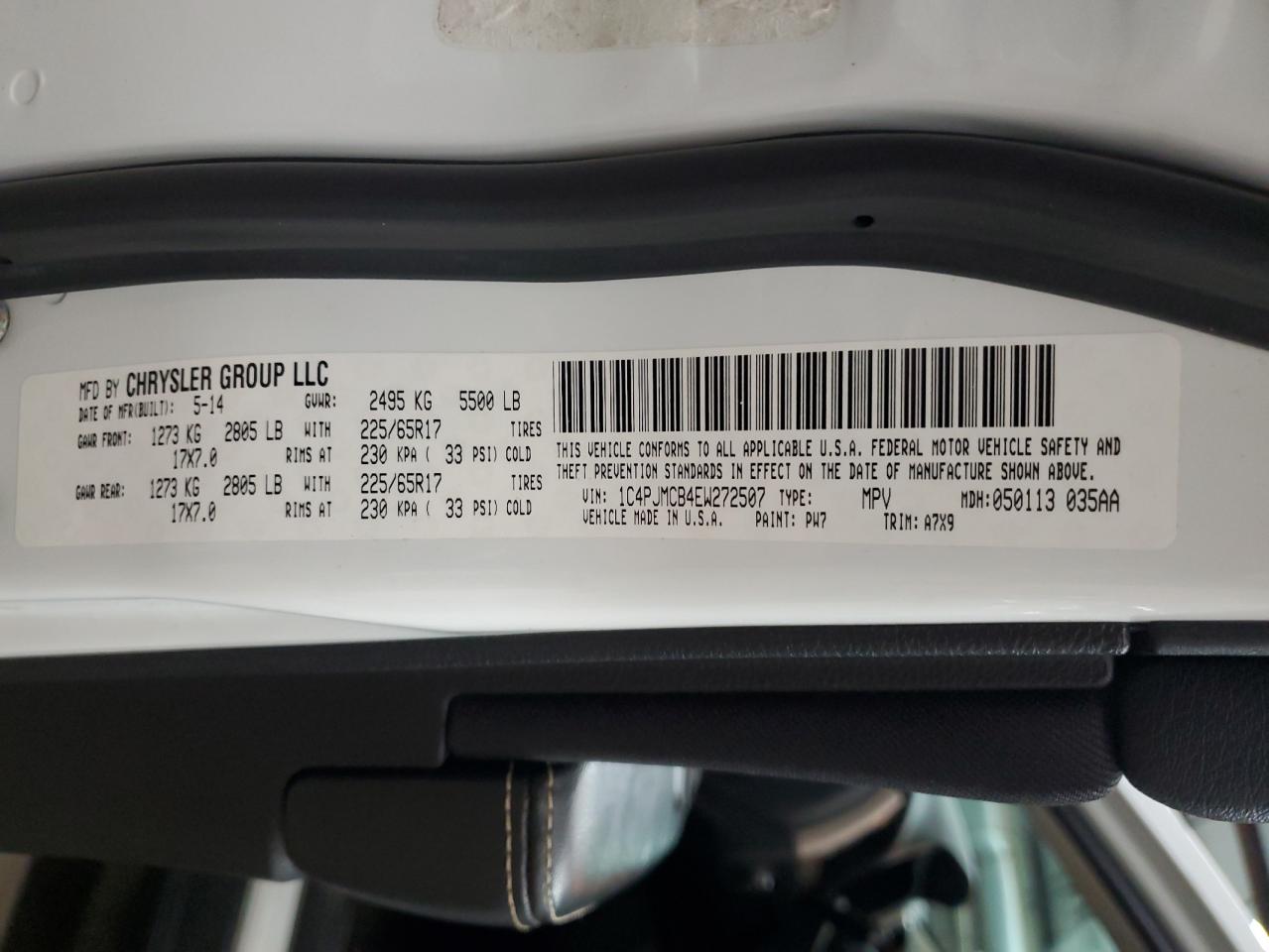 2014 Jeep Cherokee Latitude VIN: 1C4PJMCB4EW272507 Lot: 93830915