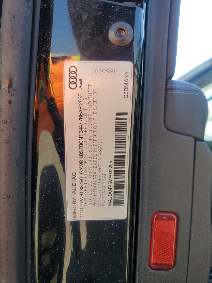 2021 Audi A4 Premium Plus 45 VIN: WAUEAAF45MA032295 Lot: 90786795