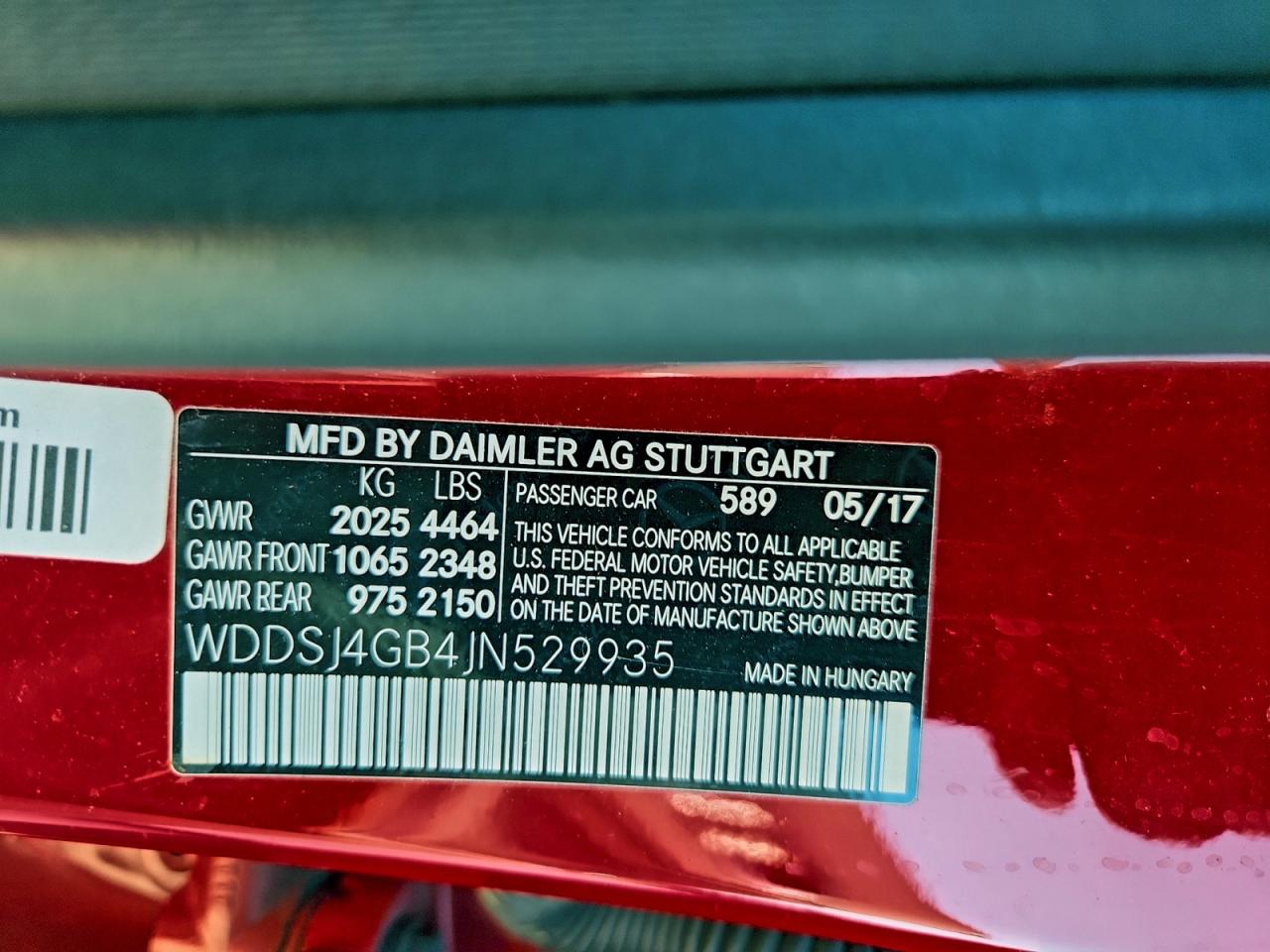 2018 Mercedes-Benz Cla 250 4Matic VIN: WDDSJ4GB4JN529935 Lot: 93370425