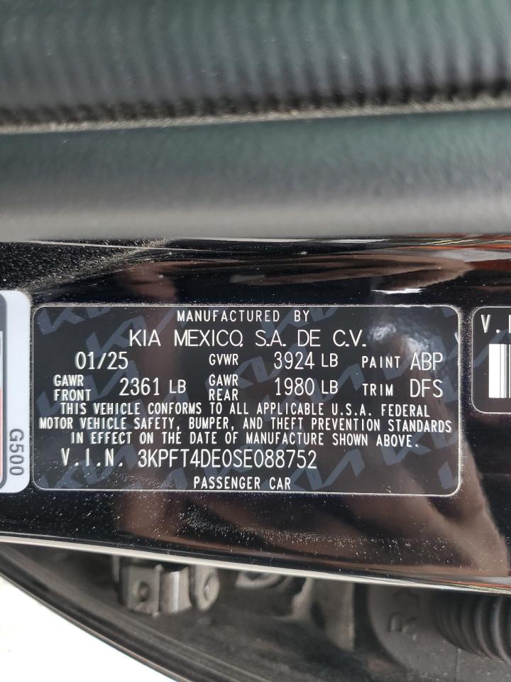 2025 Kia K4 Lx VIN: 3KPFT4DE0SE088752 Lot: 92130435