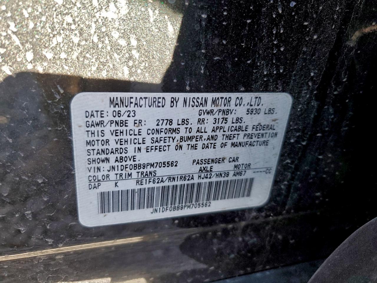 2023 Nissan Ariya Evolve+ VIN: JN1DF0BB9PM705562 Lot: 94275315