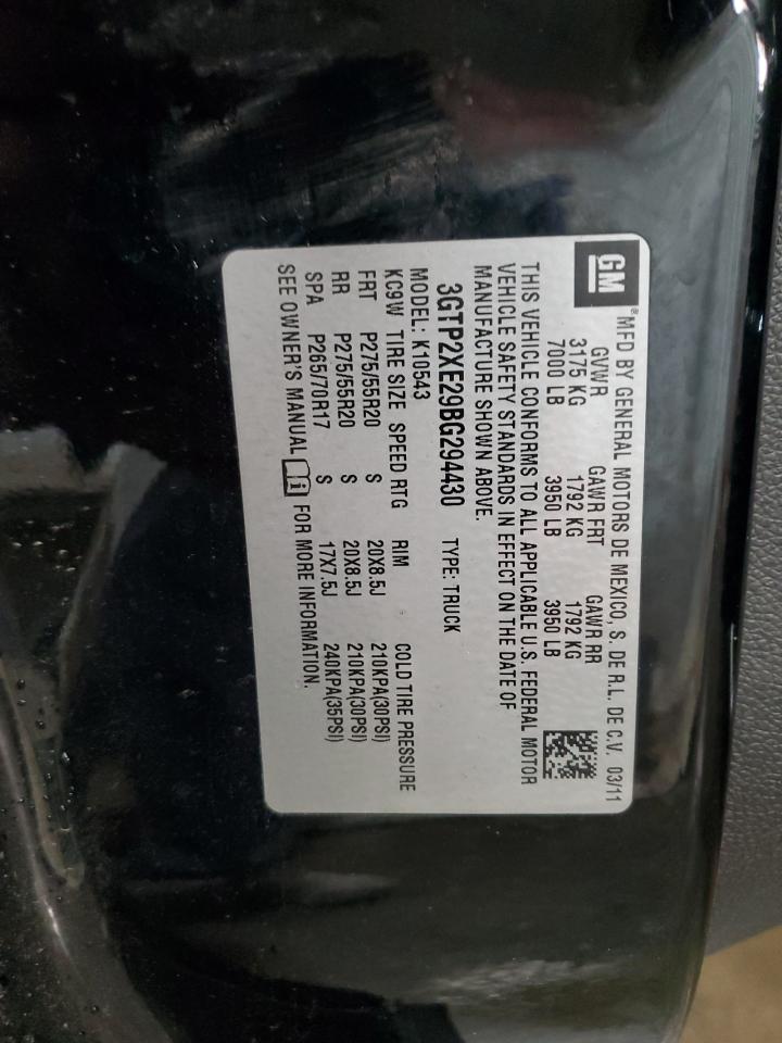 2011 GMC Sierra K1500 Denali VIN: 3GTP2XE29BG294430 Lot: 91234885