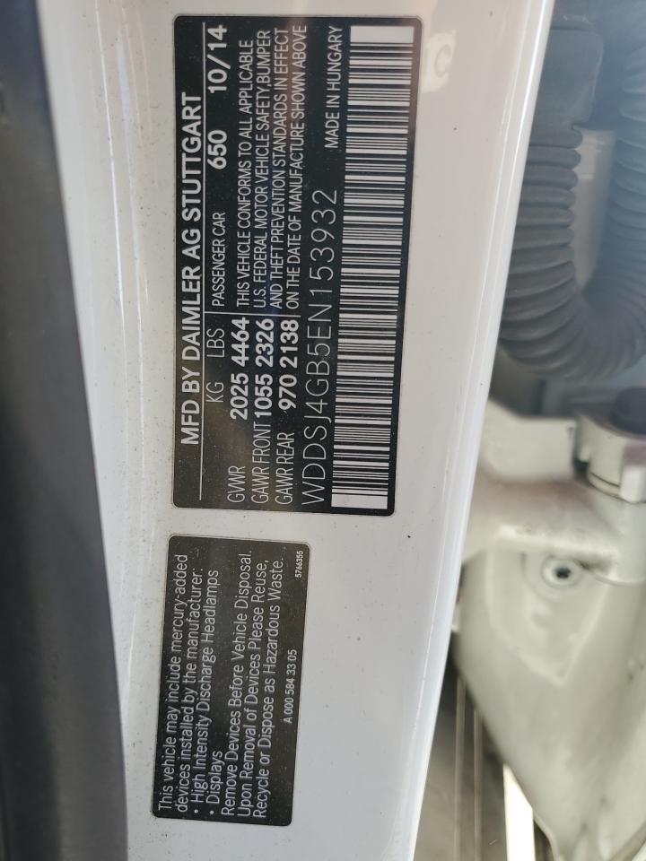 2014 Mercedes-Benz Cla 250 4Matic VIN: WDDSJ4GB5EN153932 Lot: 92373435