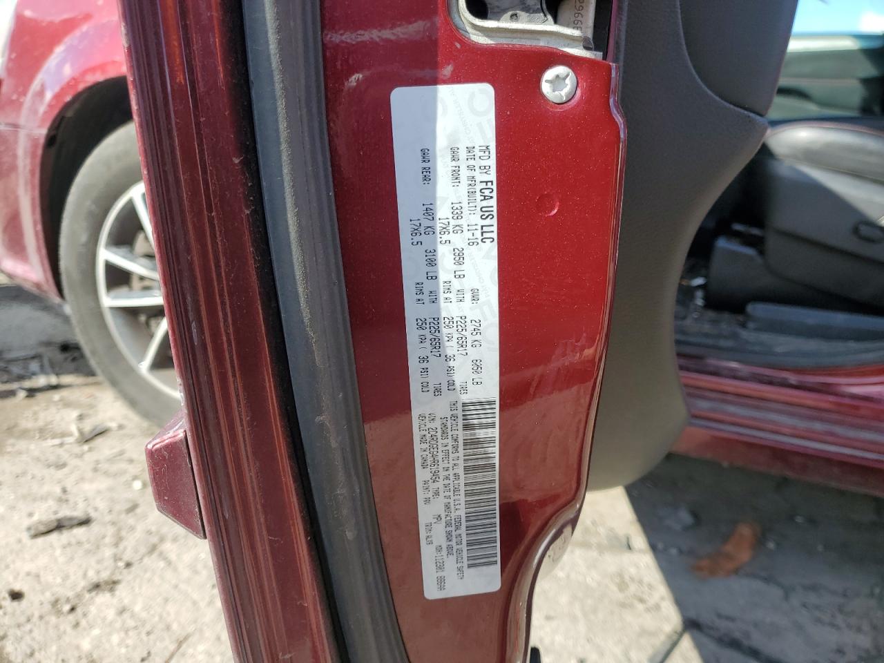 2017 Dodge Grand Caravan Gt VIN: 2C4RDGEG4HR619454 Lot: 92191285