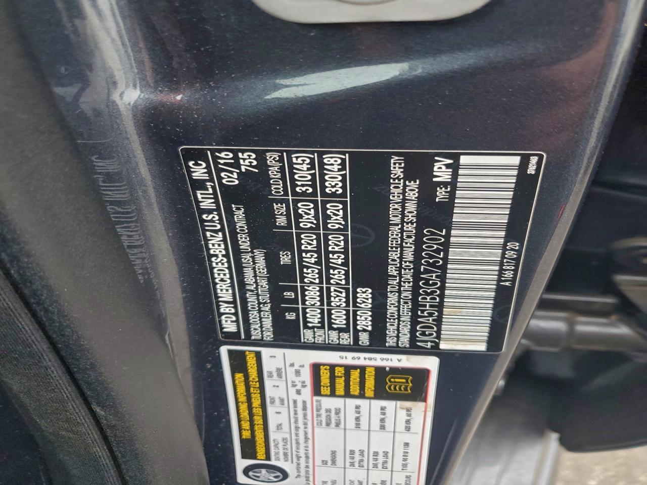 2016 Mercedes-Benz Gle 350 4Matic VIN: 4JGDA5HB3GA732902 Lot: 92385955