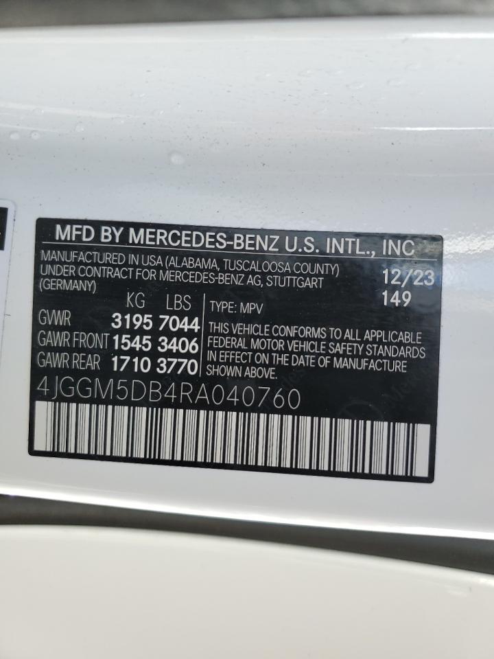 2024 Mercedes-Benz Eqe Suv Amg 4Matic VIN: 4JGGM5DB4RA040760 Lot: 91637905