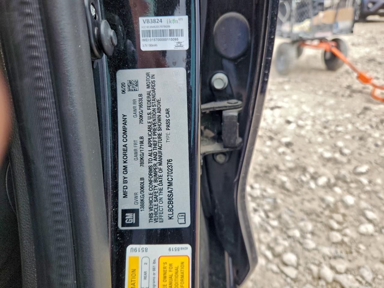 2021 Chevrolet Spark Ls VIN: KL8CB6SA7MC702376 Lot: 93348795