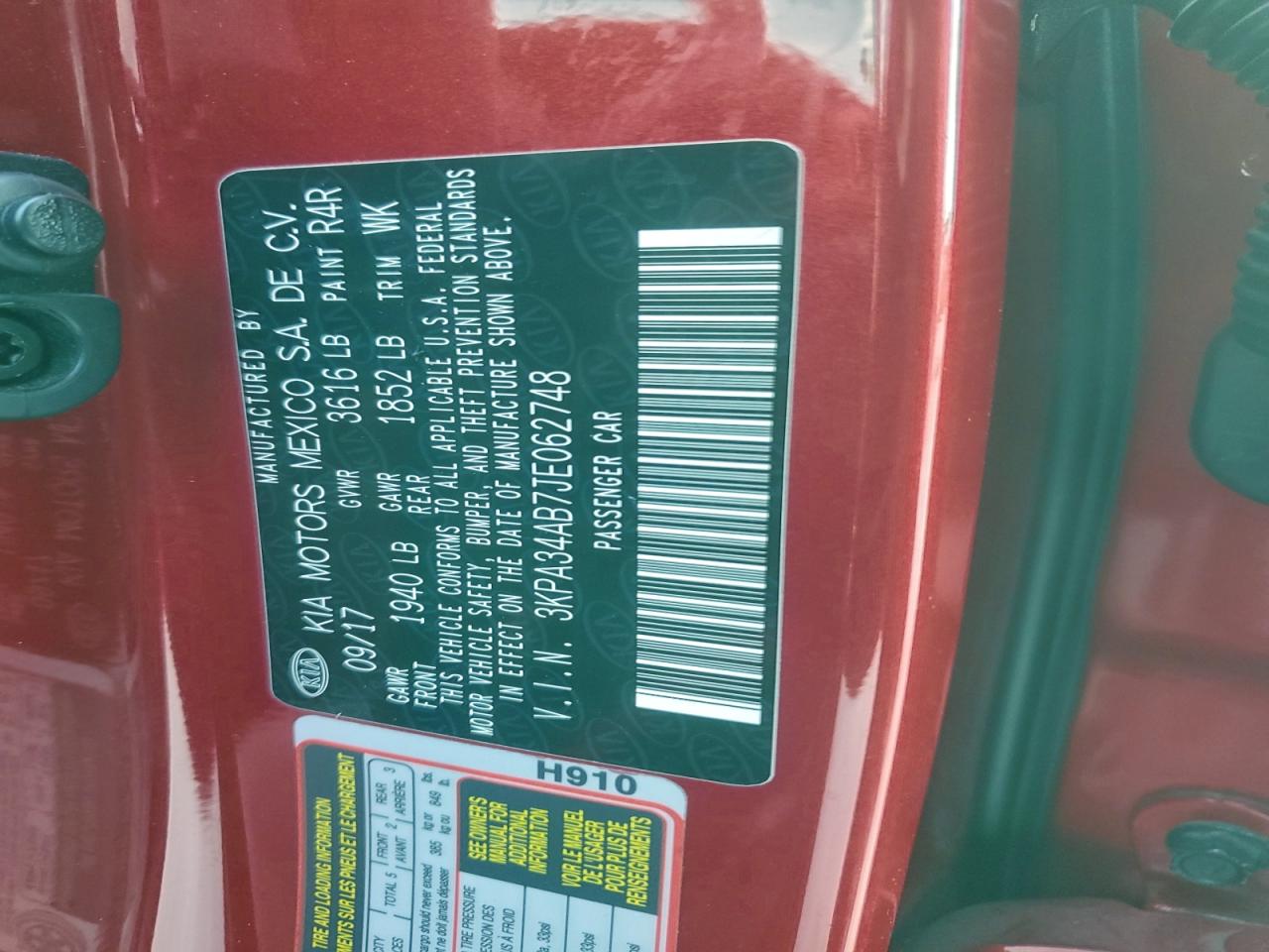 2018 Kia Rio Ex VIN: 3KPA34AB7JE062748 Lot: 93939145