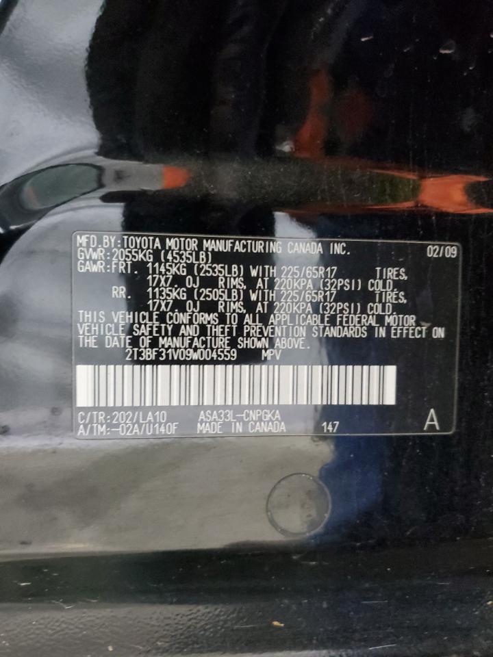 2009 Toyota Rav4 Limited VIN: 2T3BF31V09W004559 Lot: 93227405