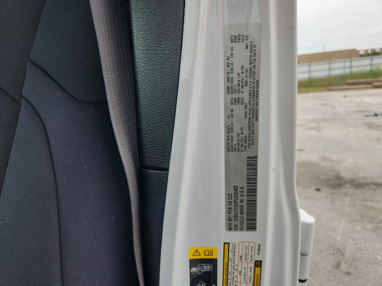 2023 Jeep Gladiator Overland VIN: 1C6HJTFG0PL535402 Lot: 91843575