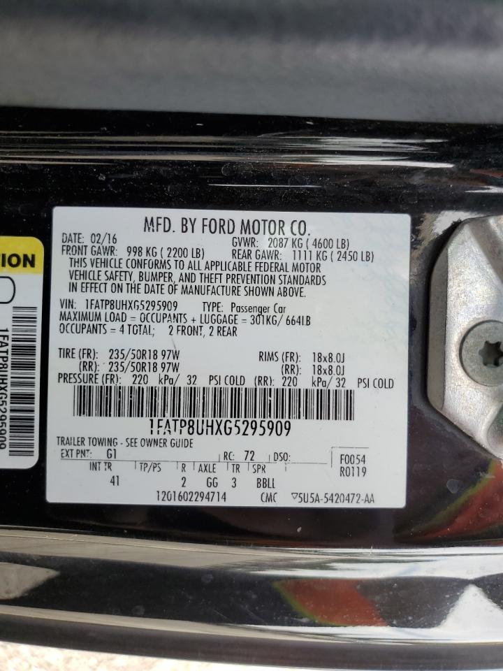 2016 Ford Mustang VIN: 1FATP8UHXG5295909 Lot: 92326015