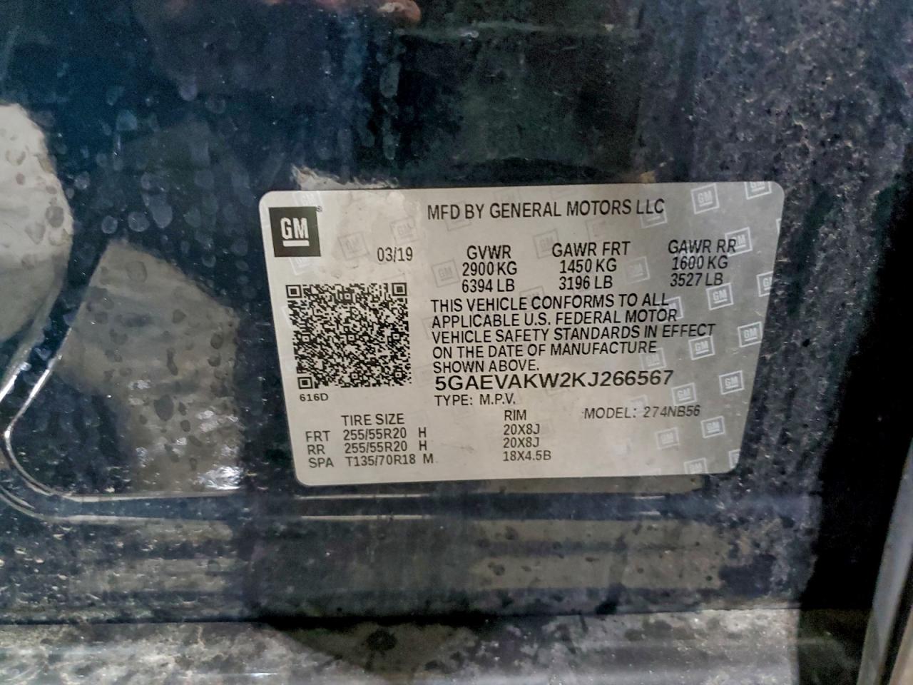 2019 Buick Enclave Essence VIN: 5GAEVAKW2KJ266567 Lot: 93449075