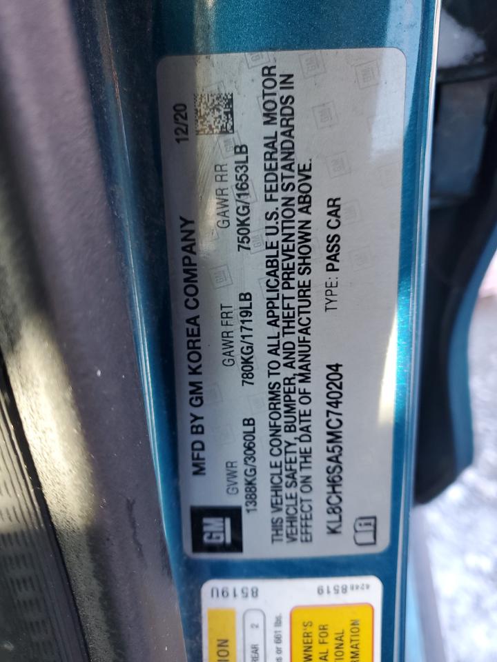 2021 Chevrolet Spark Activ VIN: KL8CH6SA5MC740204 Lot: 91440805