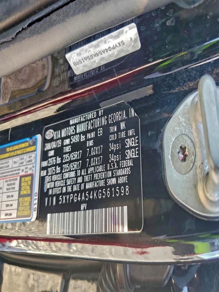 2019 Kia Sorento Lx VIN: 5XYPG4A54KG561598 Lot: 94157475