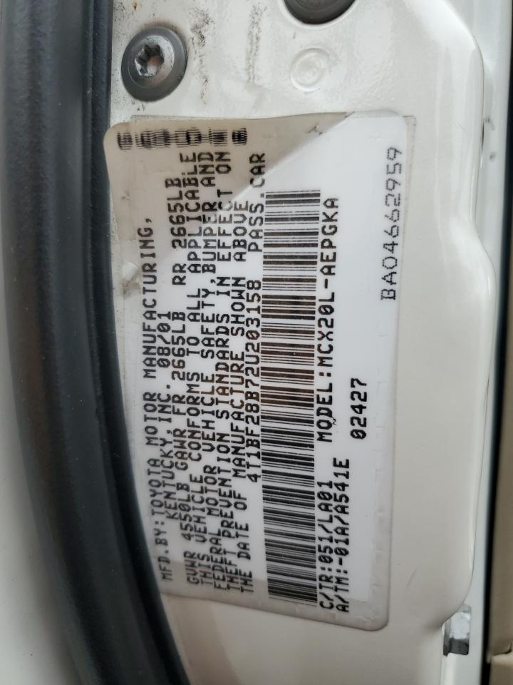 2002 Toyota Avalon Xl VIN: 4T1BF28B72U203158 Lot: 92721255