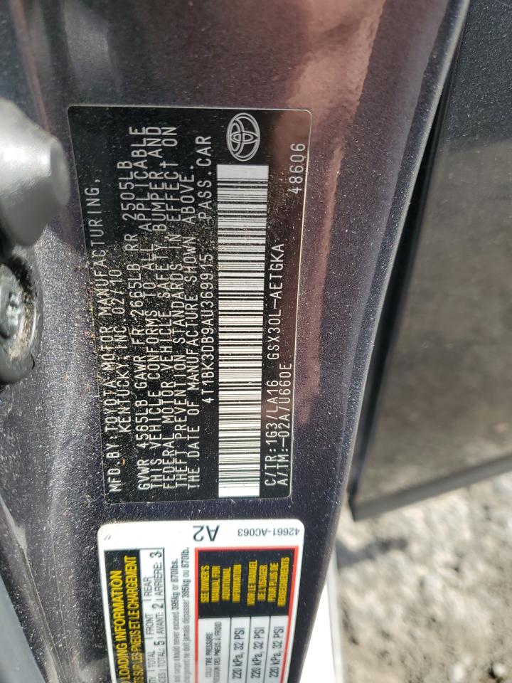 2010 Toyota Avalon Xl VIN: 4T1BK3DB9AU369915 Lot: 91514295