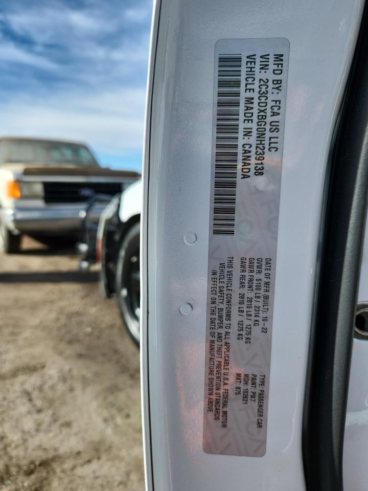 2022 Dodge Charger Sxt VIN: 2C3CDXBG0NH239138 Lot: 92618565