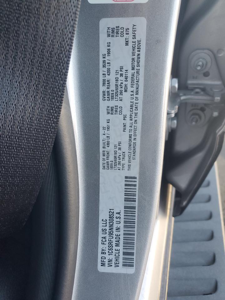 2022 Ram 1500 Trx VIN: 1C6SRFU95NN308521 Lot: 93219635