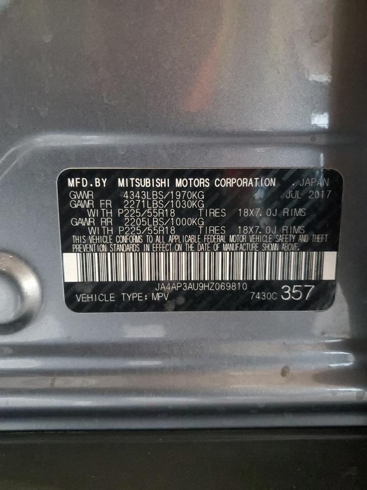 2017 Mitsubishi Outlander Sport Es VIN: JA4AP3AU9HZ069810 Lot: 92391875