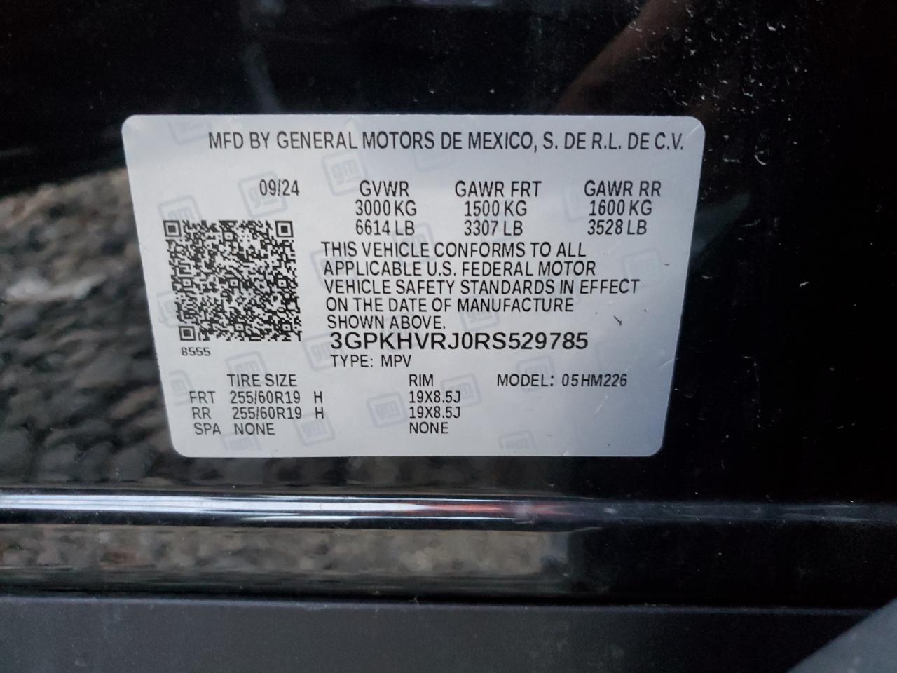 2024 Honda Prologue Ex VIN: 3GPKHVRJ0RS529785 Lot: 93135715