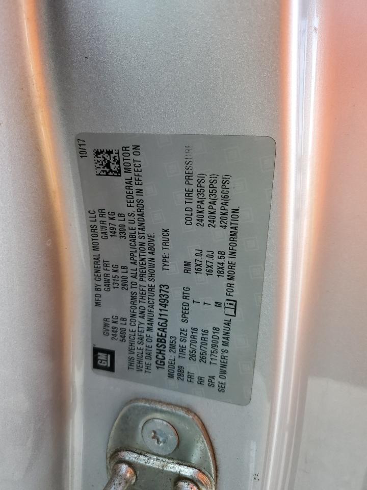 2018 Chevrolet Colorado VIN: 1GCHSBEA6J1149373 Lot: 92994285