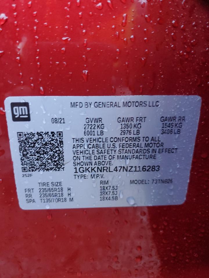 2022 GMC Acadia Sle VIN: 1GKKNRL47NZ116283 Lot: 93441695