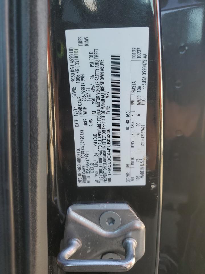 2015 Ford Escape Se VIN: 1FMCU0GX4FUB04346 Lot: 91611045