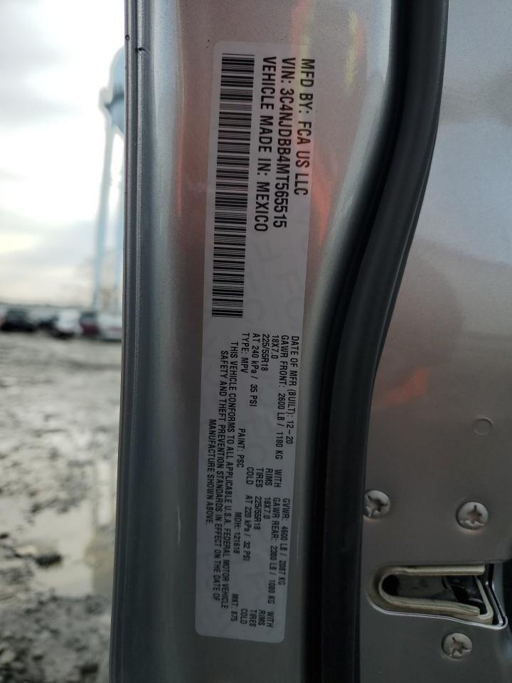 2021 Jeep Compass Latitude VIN: 3C4NJDBB4MT565515 Lot: 93672355