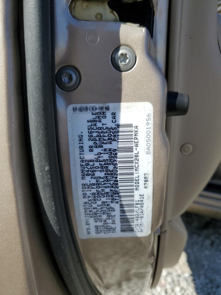 2002 Toyota Avalon Xl VIN: 4T1BF28B42U257369 Lot: 92603095