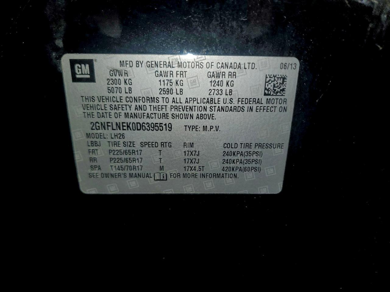 2013 Chevrolet Equinox Lt VIN: 2GNFLNEK0D6395519 Lot: 93770835