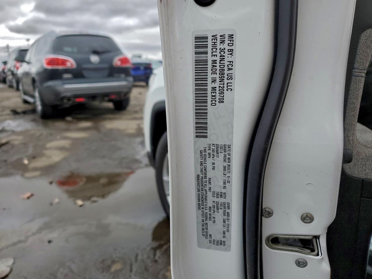 2022 Jeep Compass Latitude VIN: 3C4NJDBB9NT209708 Lot: 82356805