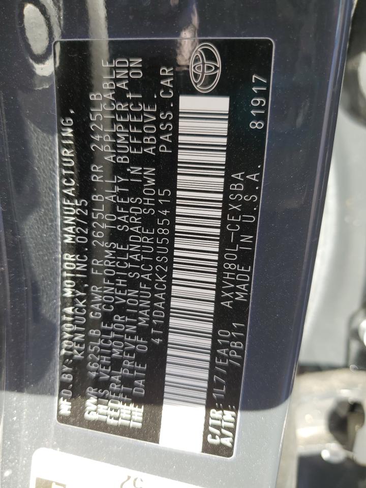 2025 Toyota Camry Xse VIN: 4T1DAACK2SU585415 Lot: 92981655