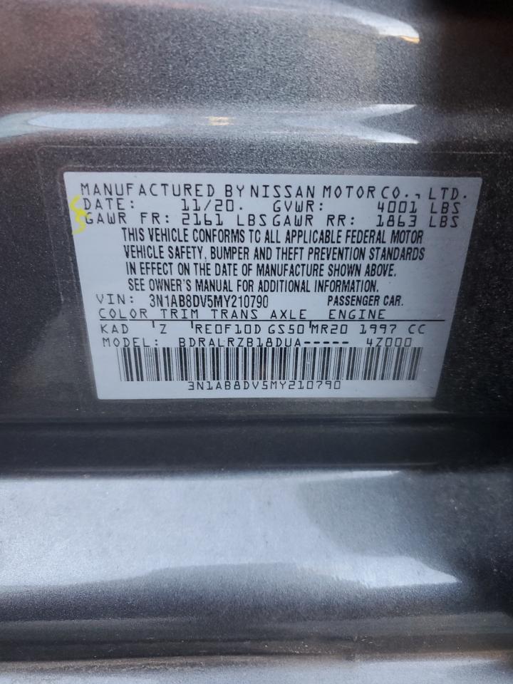 2021 Nissan Sentra Sr VIN: 3N1AB8DV5MY210790 Lot: 92425675