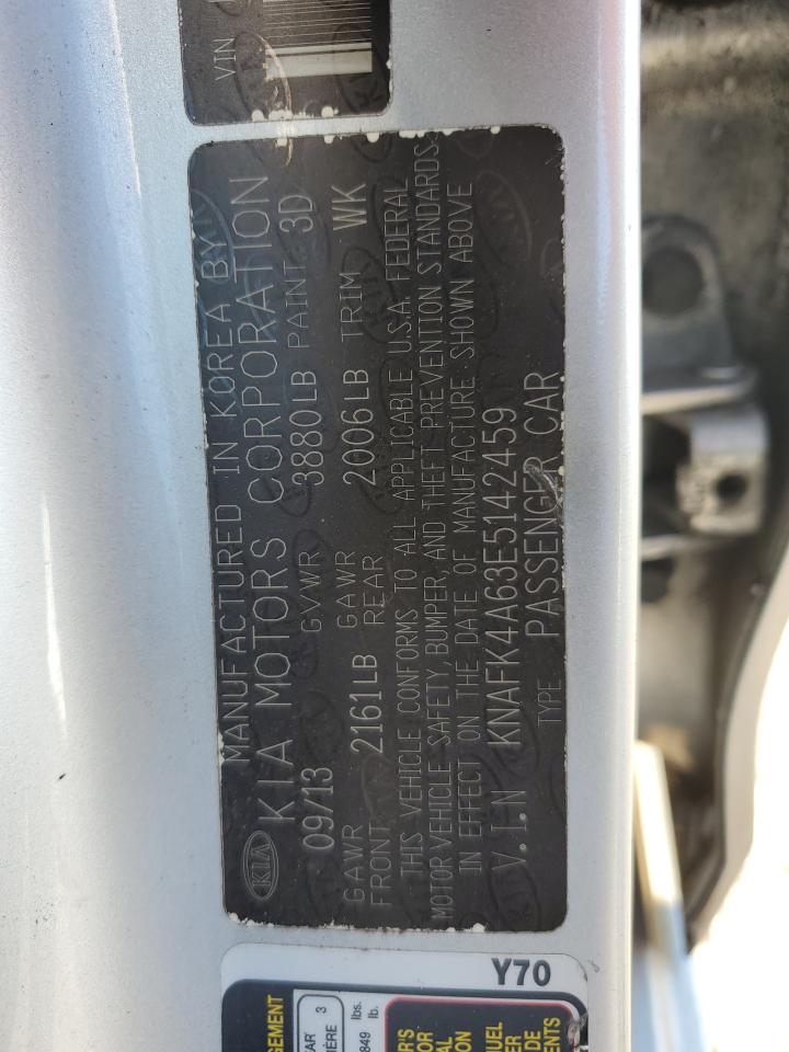 2014 Kia Forte Lx VIN: KNAFK4A63E5142459 Lot: 91856045