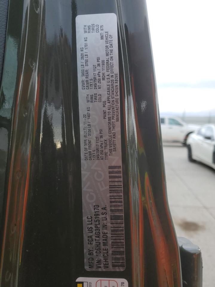 2023 Jeep Gladiator Sport VIN: 1C6HJTAG3PL519170 Lot: 91829795