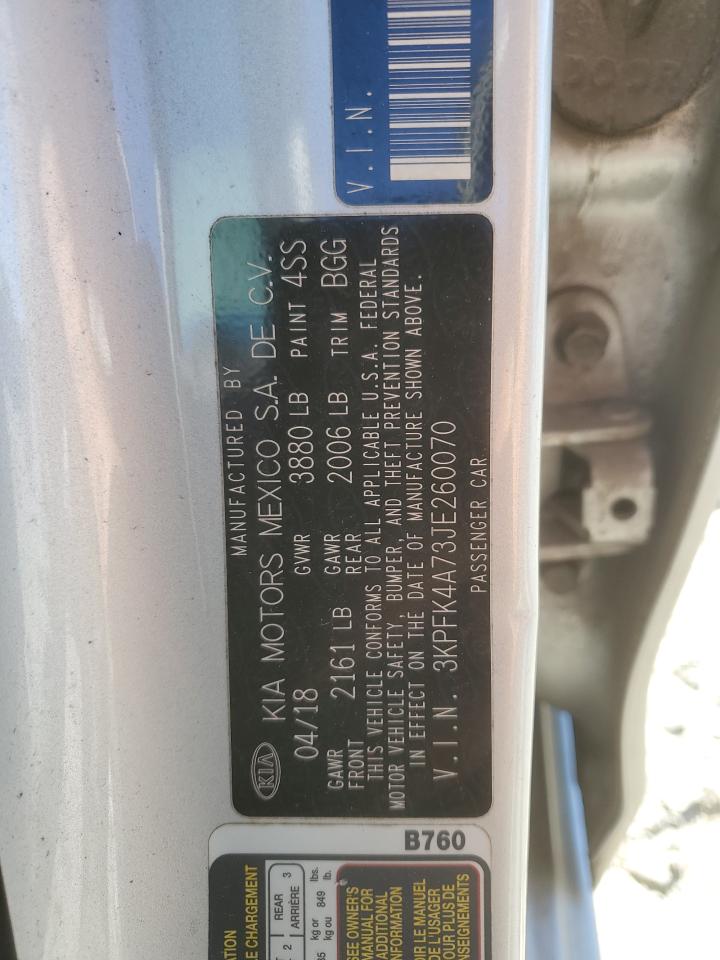 2018 Kia Forte Lx VIN: 3KPFK4A73JE260070 Lot: 92709495