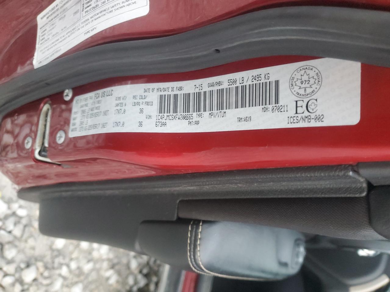 2015 Jeep Cherokee Latitude VIN: 1C4PJMCSXFW708665 Lot: 92162735