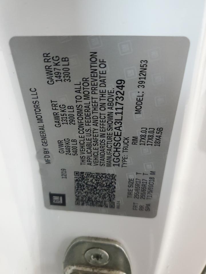 2020 Chevrolet Colorado Lt VIN: 1GCHSCEA3L1173249 Lot: 93367585