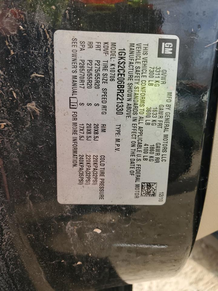 2011 GMC Yukon Slt VIN: 1GKS2CE06BR221330 Lot: 92787155