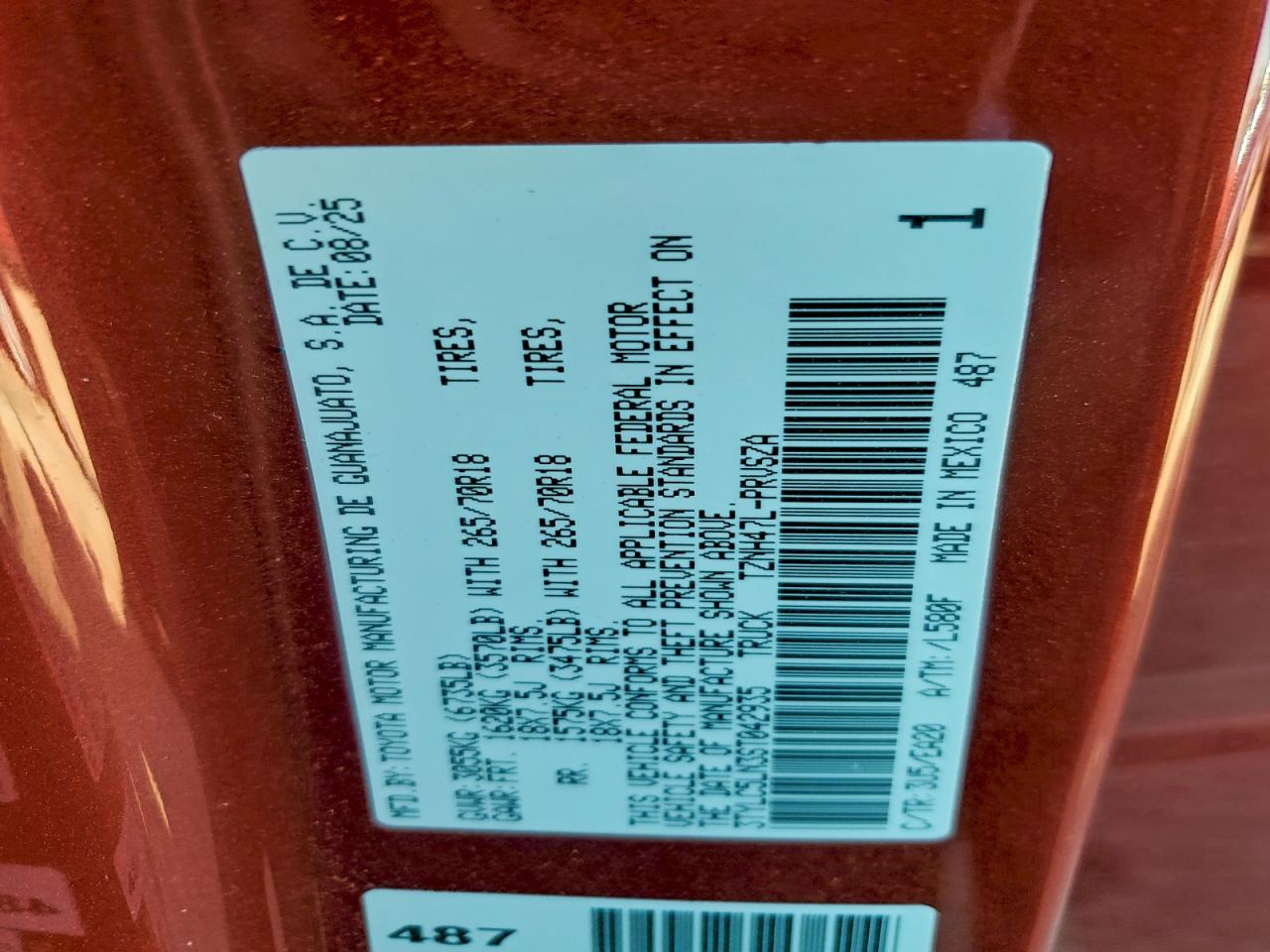 2025 Toyota Tacoma Double Cab VIN: 3TYLC5LN3ST042935 Lot: 94506405