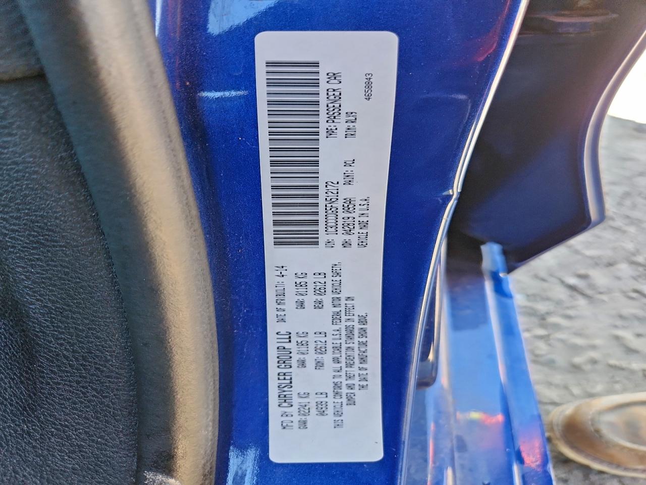 2015 Chrysler 200 S VIN: 1C3CCCDG5FN512172 Lot: 93343185