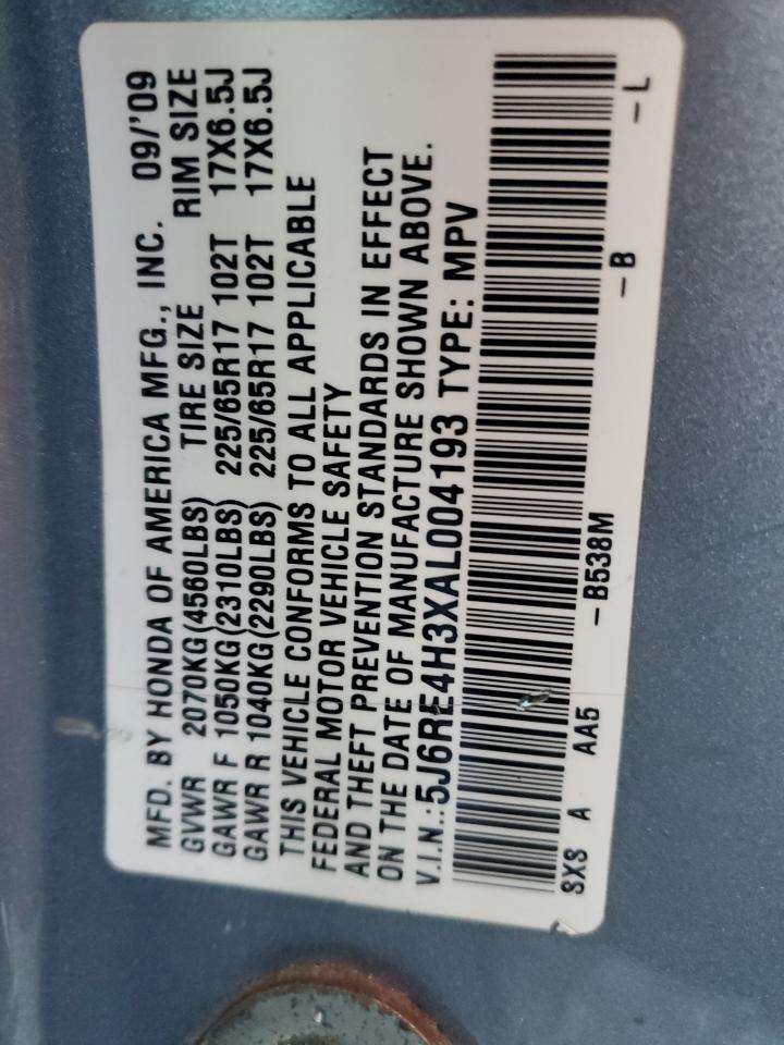 2010 Honda Cr-V Lx VIN: 5J6RE4H3XAL004193 Lot: 92904185