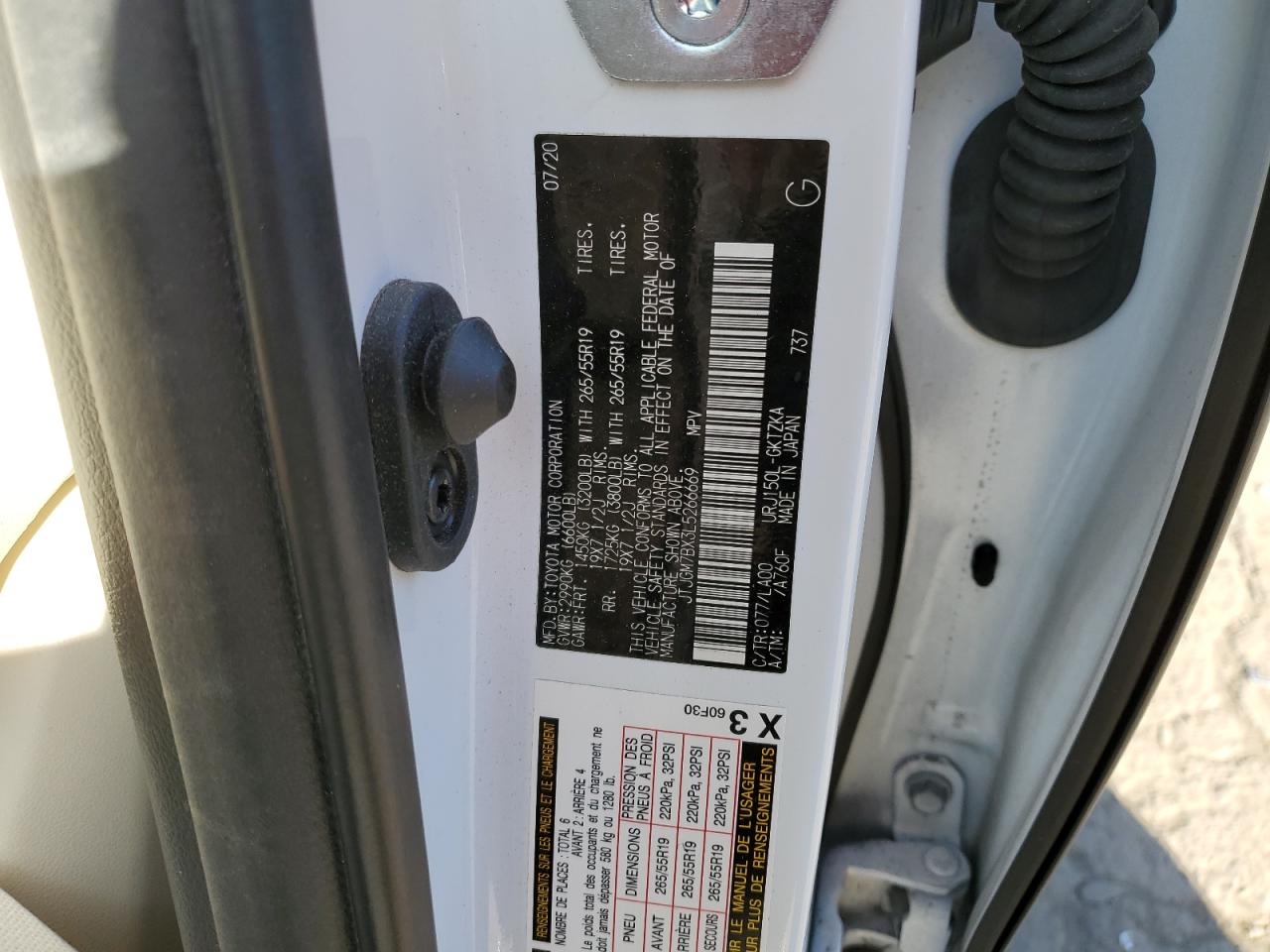 2020 Lexus Gx 460 Luxury VIN: JTJGM7BX3L5266669 Lot: 92917695