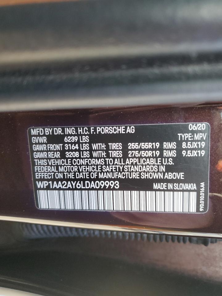 2020 Porsche Cayenne VIN: WP1AA2AY6LDA09993 Lot: 93025125